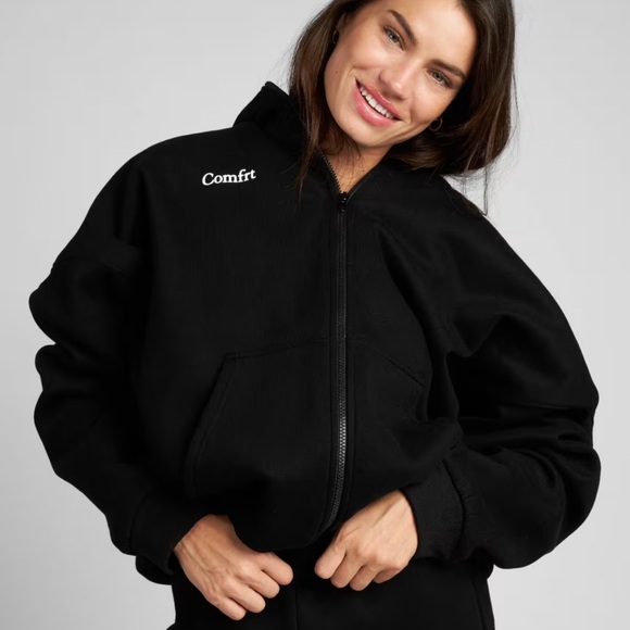 Comfrt Women's Black Zip-Up Hoodie NWOT - Picture 2 of 7